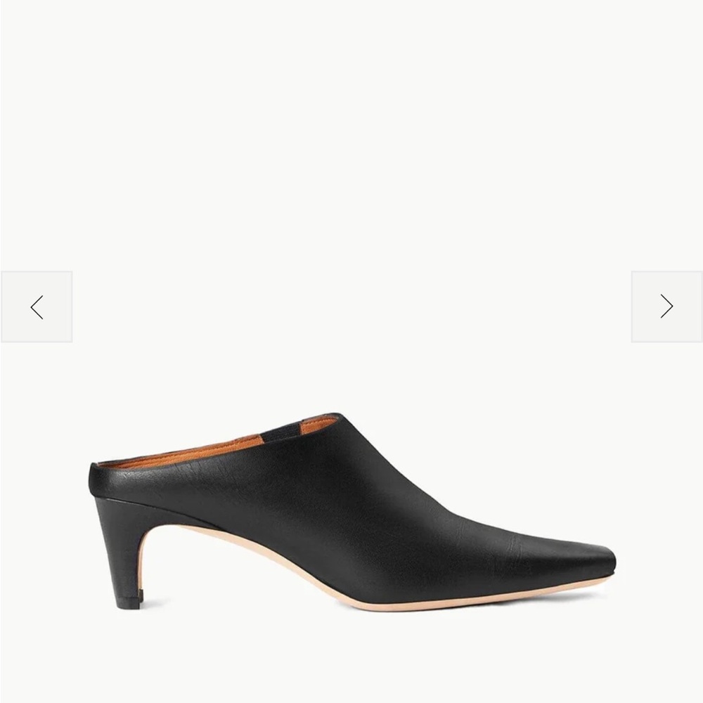 NWOB Staud BLACK LEATHER WALLY MULE.Size 38 - Picture 2 of 10